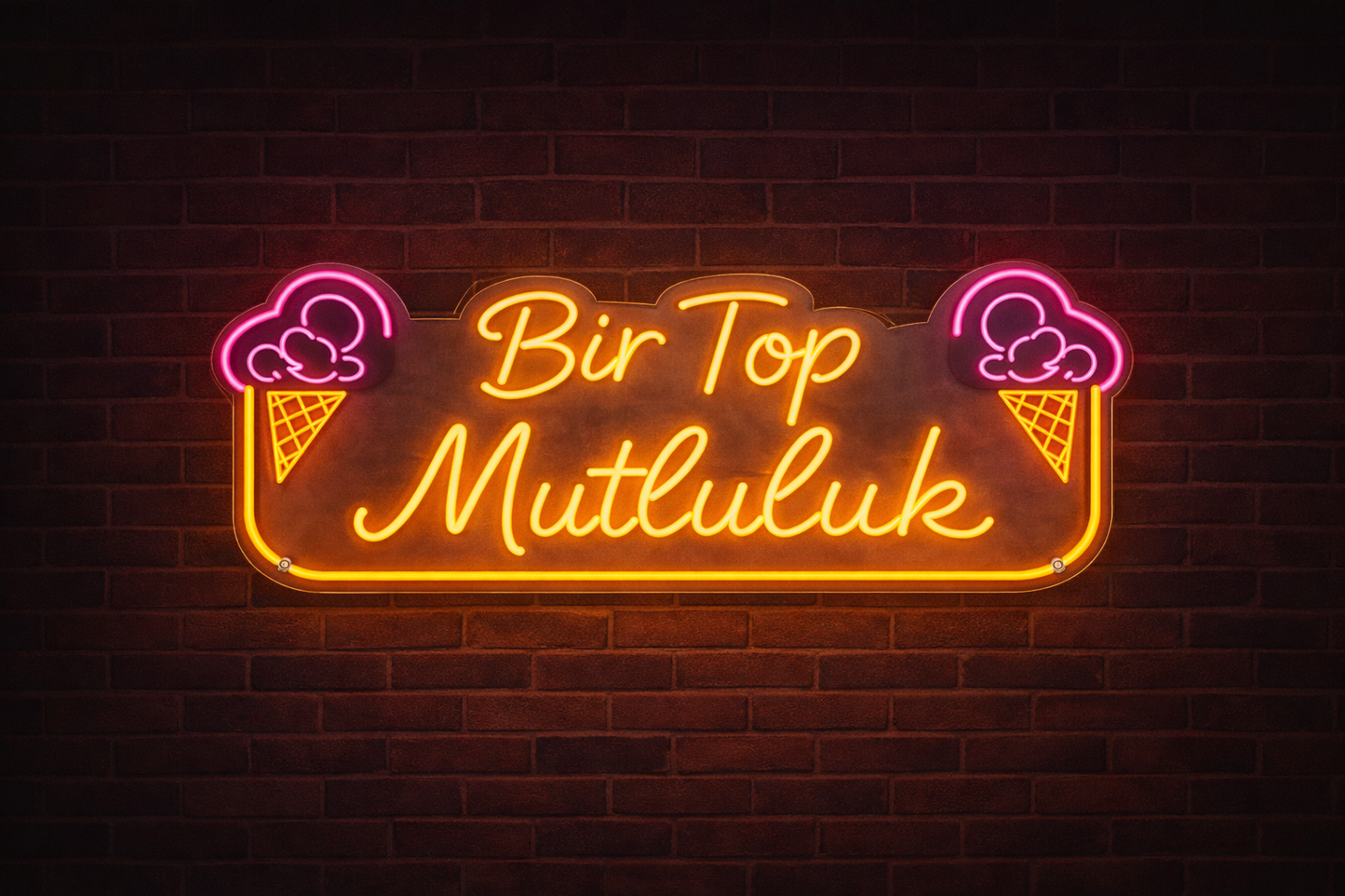 Bir Top Mutluluk – Dondurma Temalı Neon LED Tabela