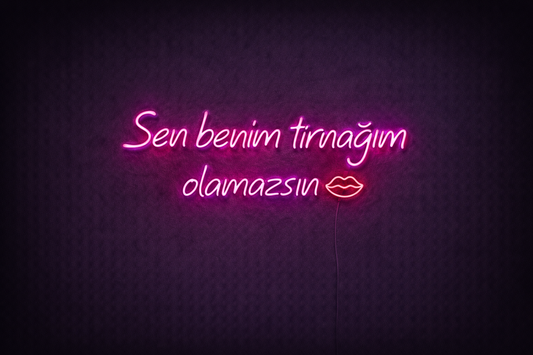 Sen Benim Tırnağım Olamazsın Neon LED Tabela – Dekoratif Duvar Işığı