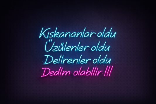 Kıskananlar Oldu Üzülenler Oldu Delirenler Oldu Neon LED Tabela