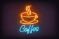 Coffe , kahve bardağı neon tabela